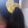 Yellow silk scrunchie